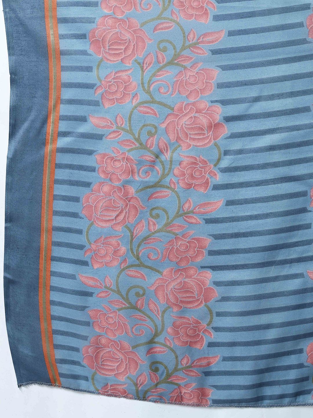 Dhiyona KL Floral Printed V-Neck Straight Kurta With Trousers & Dupatta