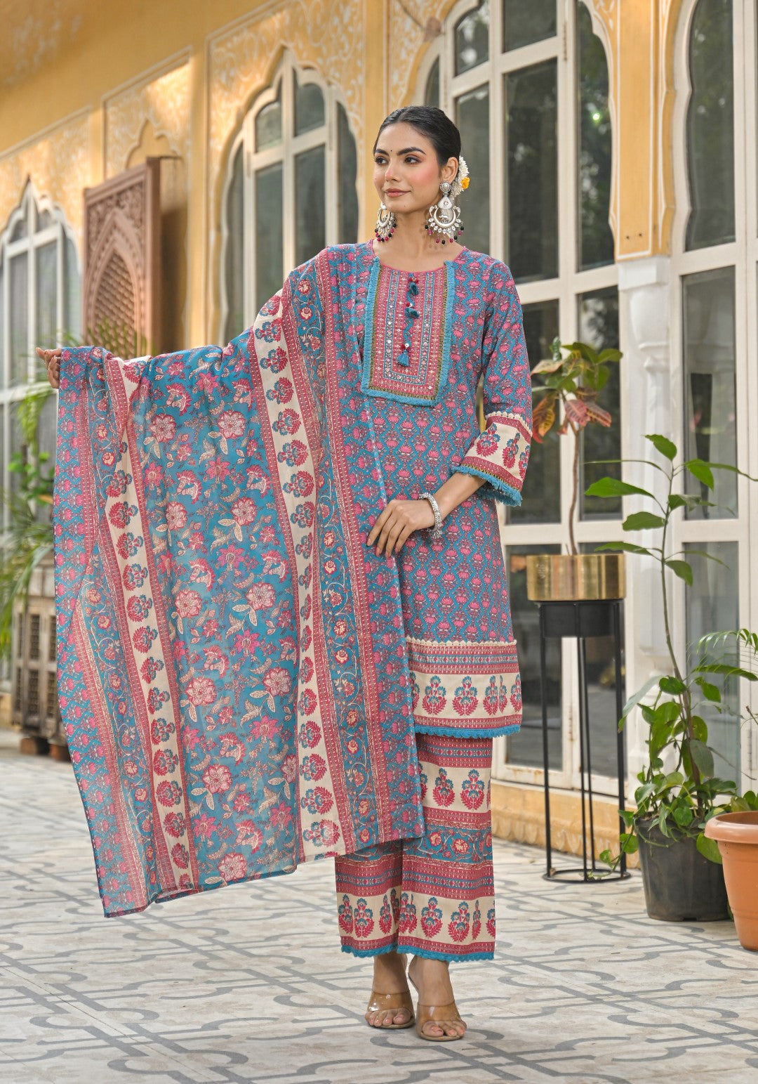 Bodhi Prussian Pure Cotton Suit Set