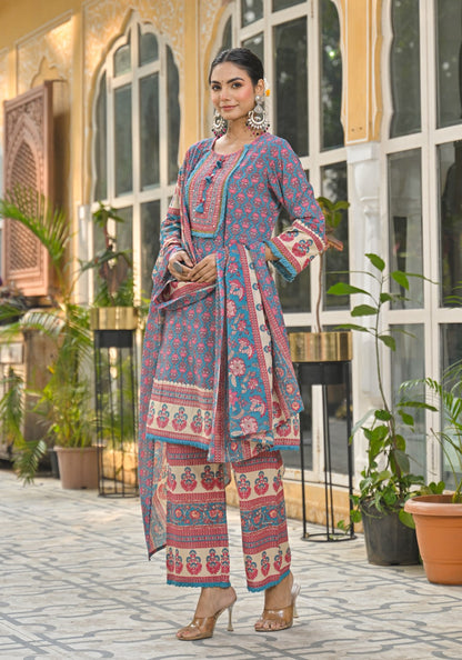 Bodhi Prussian Pure Cotton Suit Set