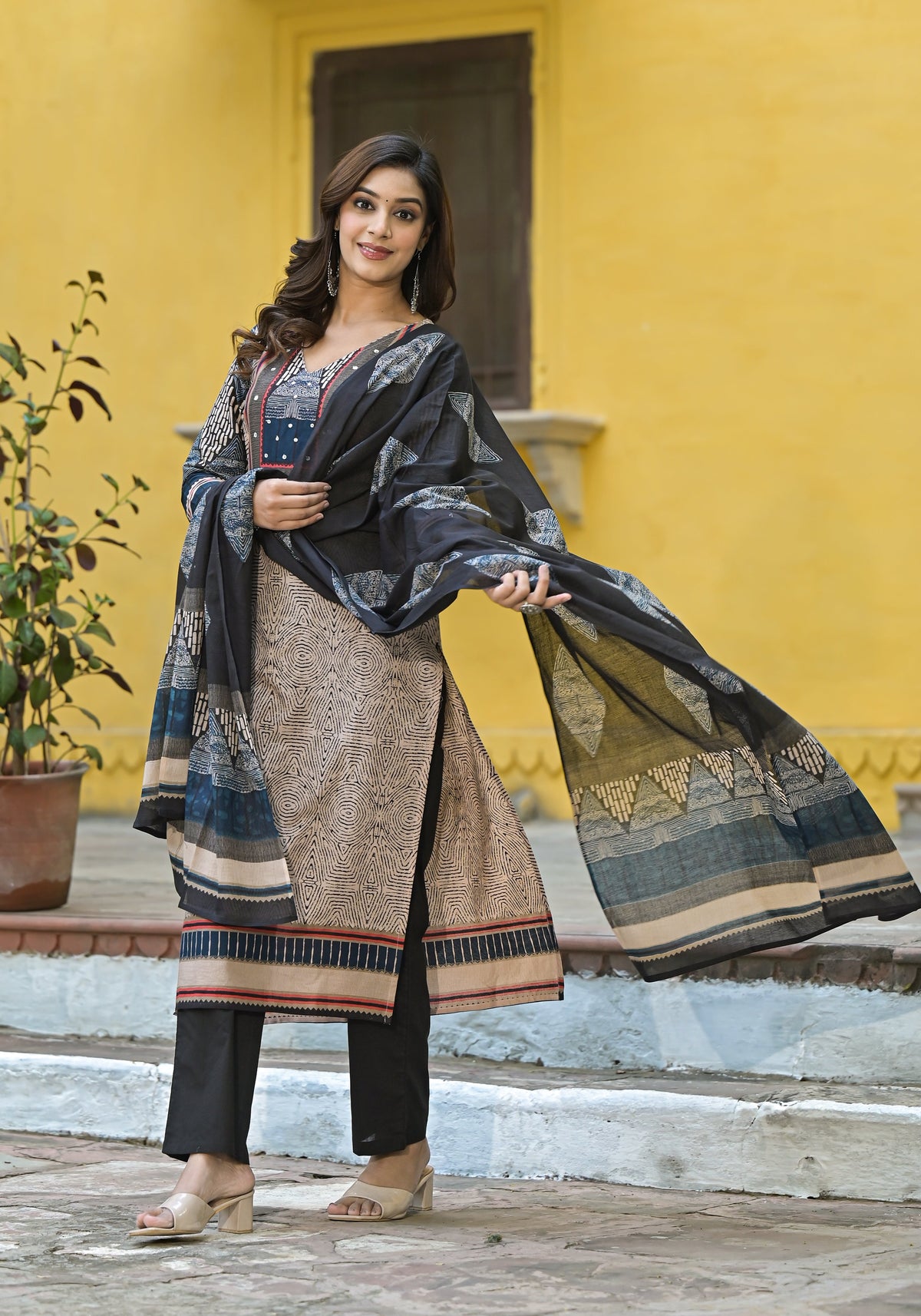 Bodhi Lapis Cotton Suit Set