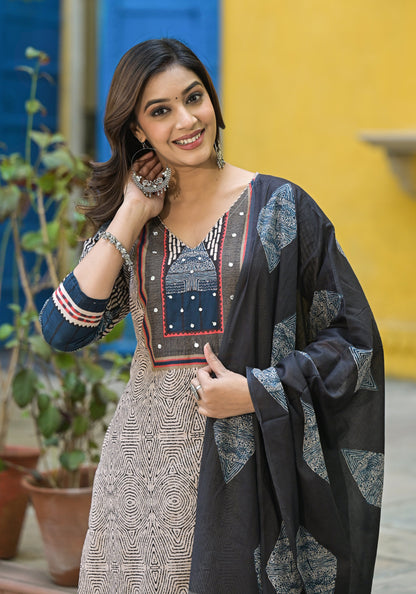 Bodhi Lapis Cotton Suit Set