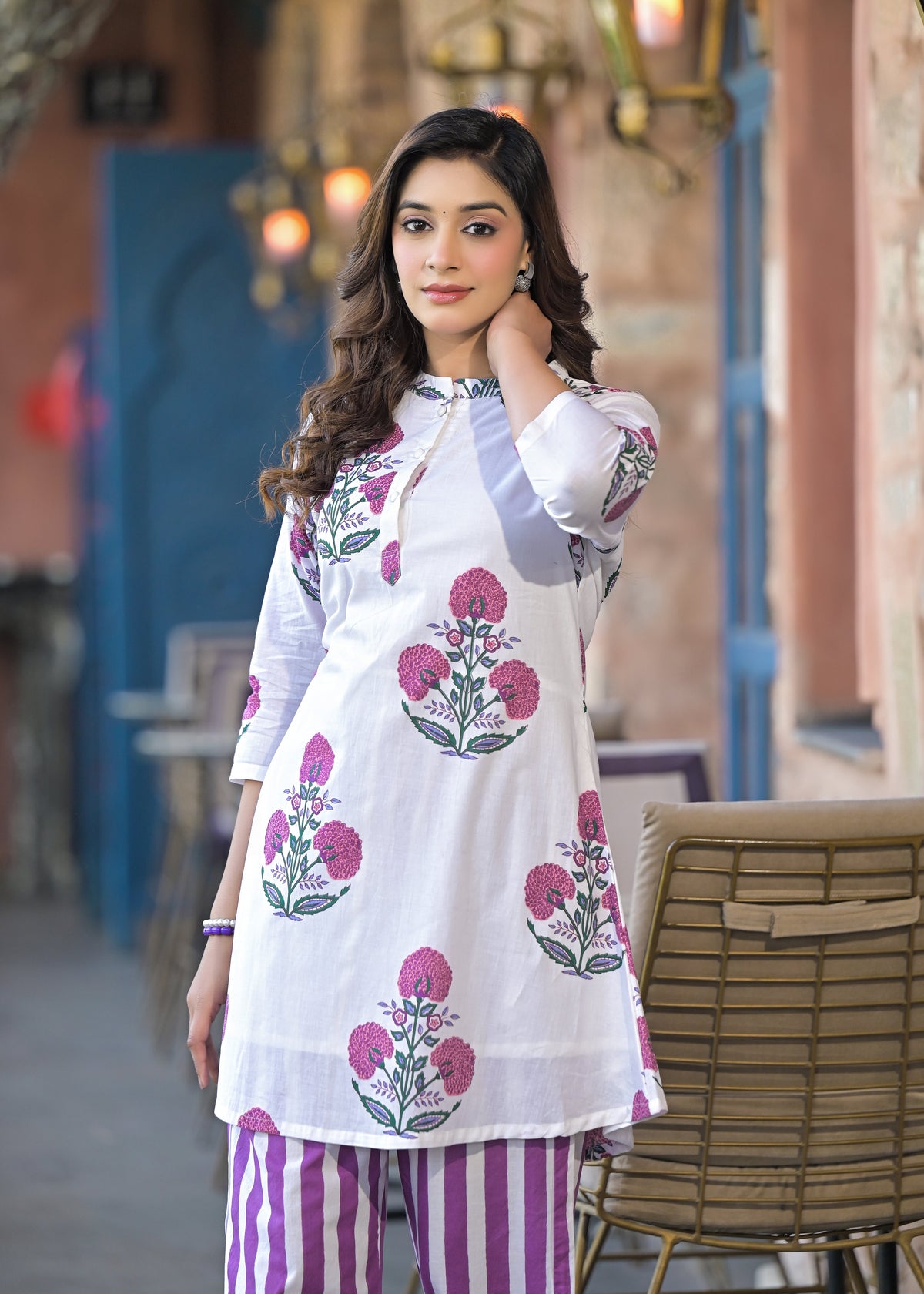 Sahila Plum Cotton Co-ord Set