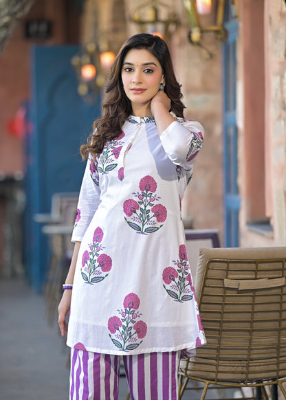 Sahila Plum Cotton Co-ord Set