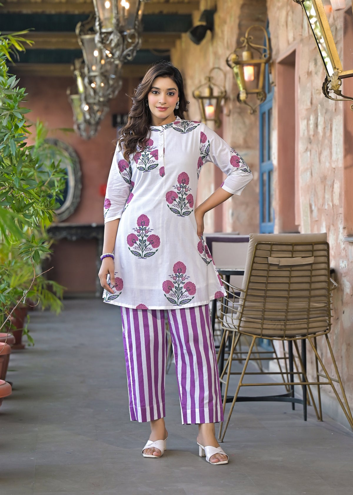 Sahila Plum Cotton Co-ord Set