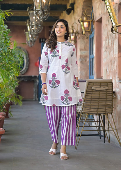 Sahila Plum Cotton Co-ord Set