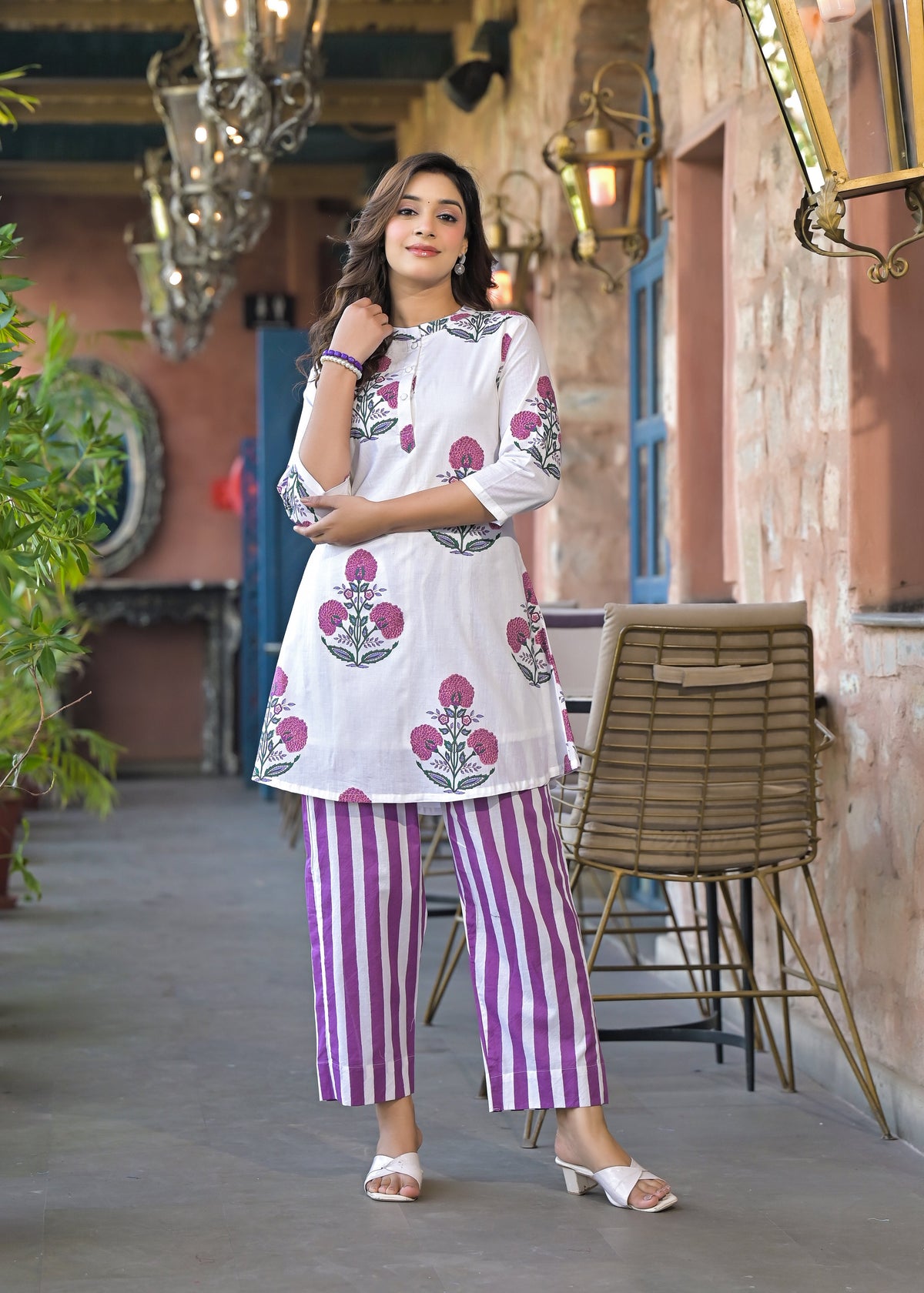 Sahila Plum Cotton Co-ord Set