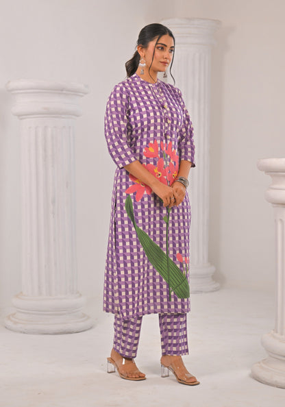 Sahila Lilies Abstract Printed Kurta Pant set