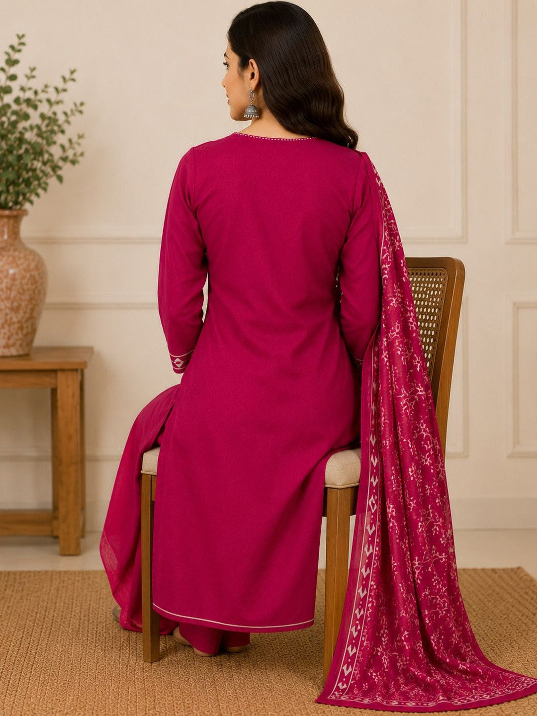 Women Ethnic Motifs Printed Regular Pure Cotton Kurta with Palazzos & With Dupatta