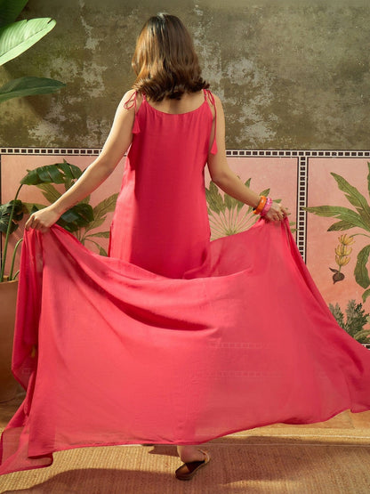 Women Ethnic Motifs Embroidered Regular Thread Work Kurta with Trousers & With Dupatta