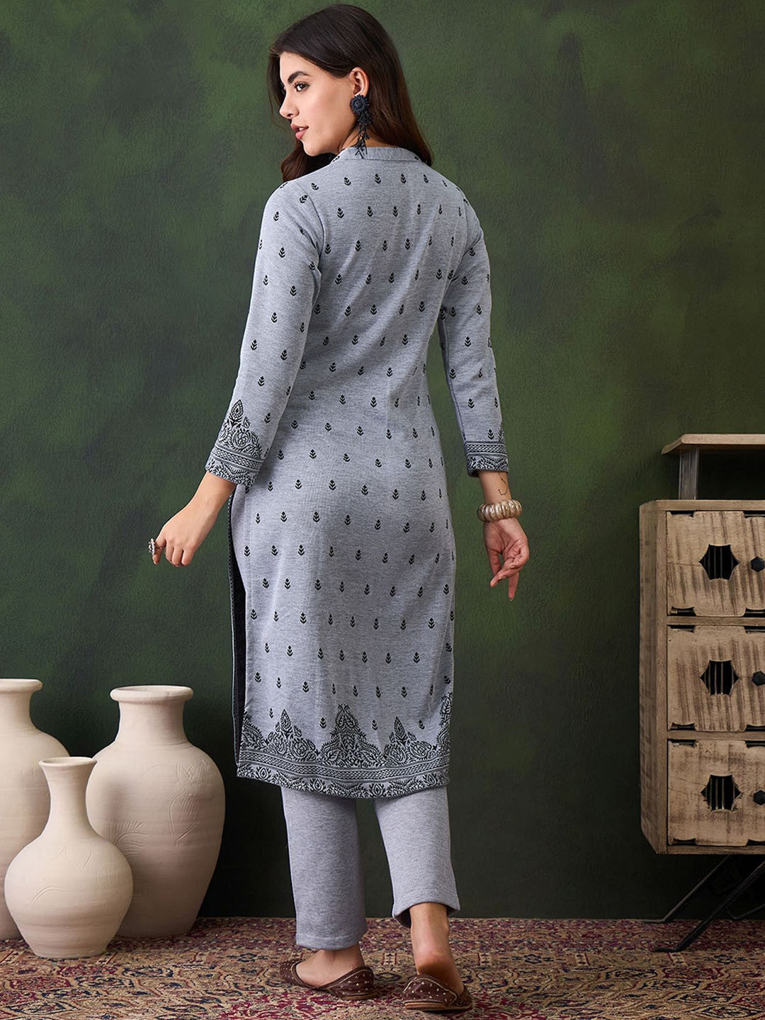 Self Design Winter Kurta & Trouser
