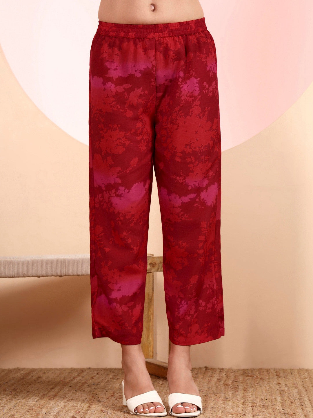 Women Floral Printed Empire Kurta with Trousers & With Dupatta
