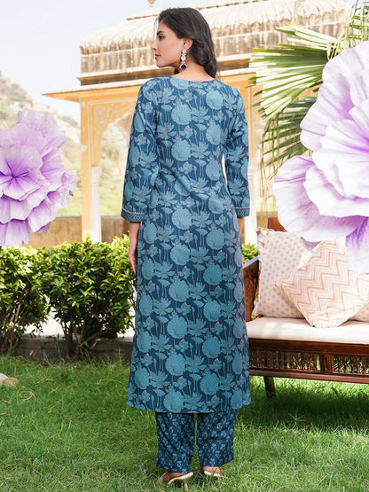 Dhiyona KL Women Floral Printed Kurta with Trousers & Dupatta