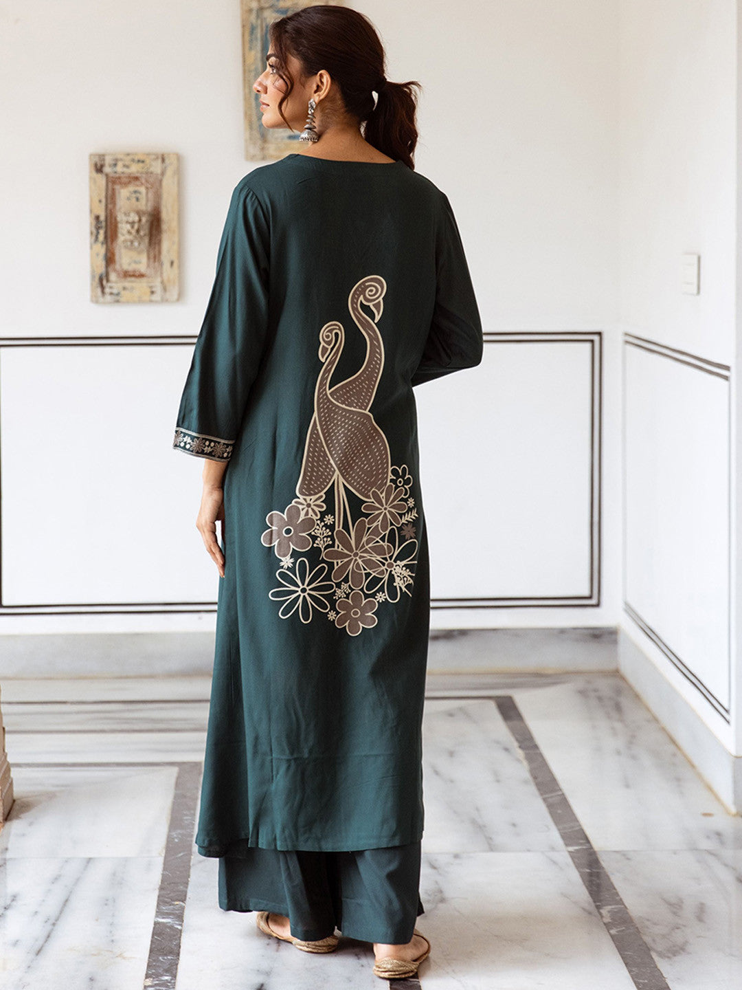 Printed Straight Kurta & Palazzo