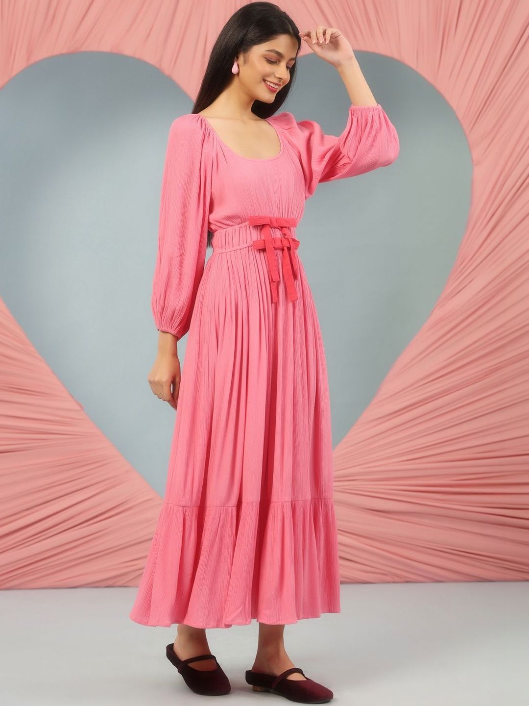 Dhiyona AY Women's Fit & Flared Midi Ethnic Dresses