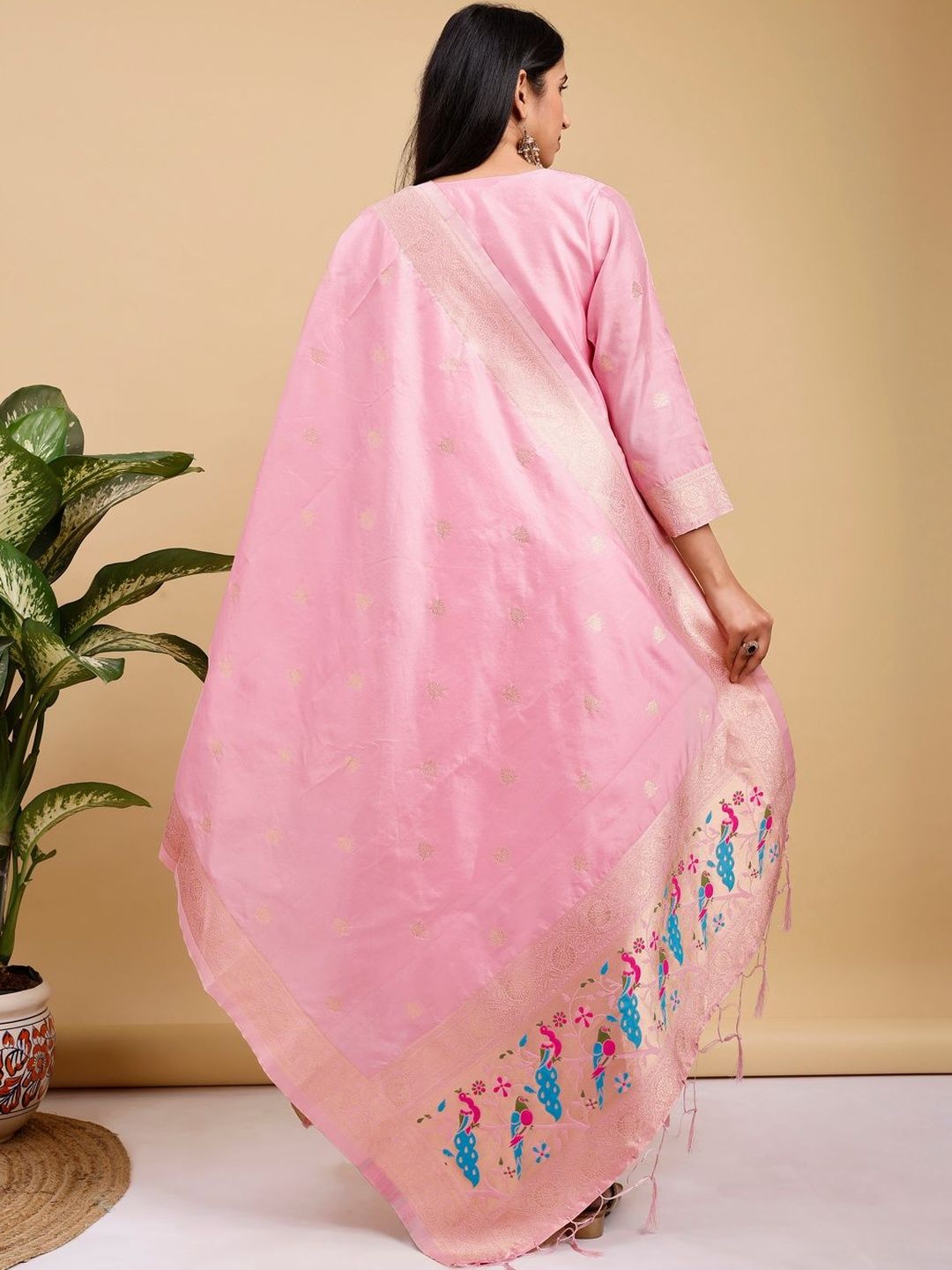 Dhiyona KL Women Ethnic Motifs Regular Thread Work Kurta with Palazzos & With Dupatta