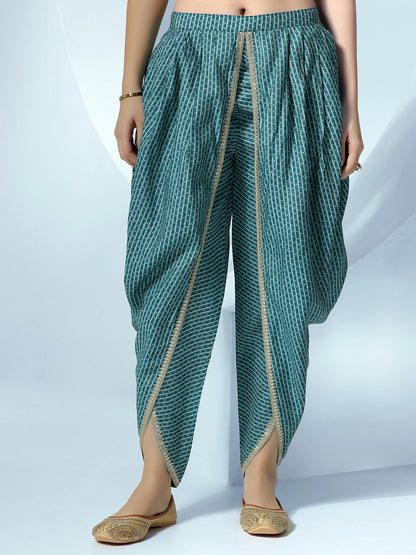 Women Floral Printed Regular Gotta Patti Kurta with Dhoti Pants