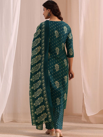 Women Floral Printed Regular Kurta with Trousers & With Dupatta