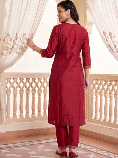 Women Regular Patchwork Kurta with Trousers