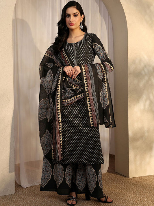 Women Ethnic Motifs Printed Regular Kurta with Palazzos & With Dupatta