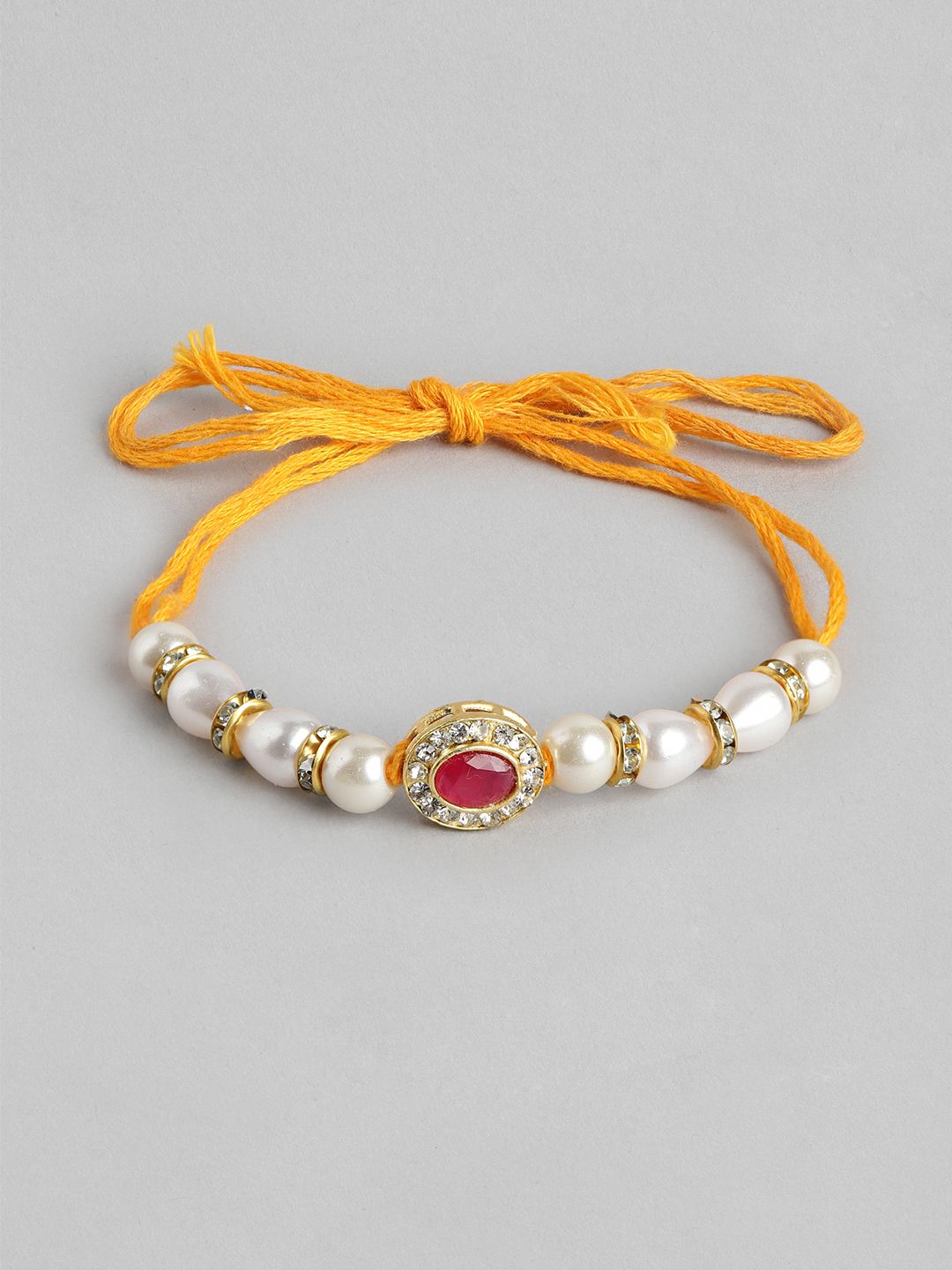 Dhiyona Unisex Set of 2 Beaded Bhai Bhabhi Rakhis With Roli & Chawal