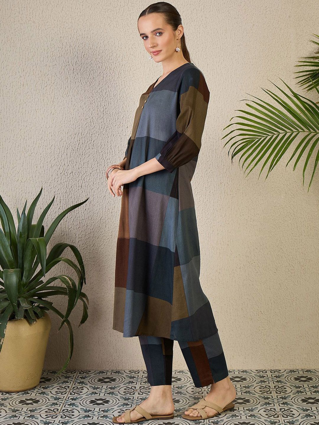 Dhiyona IE Women Printed A-line Kurta & Trousers Co-Ord Set
