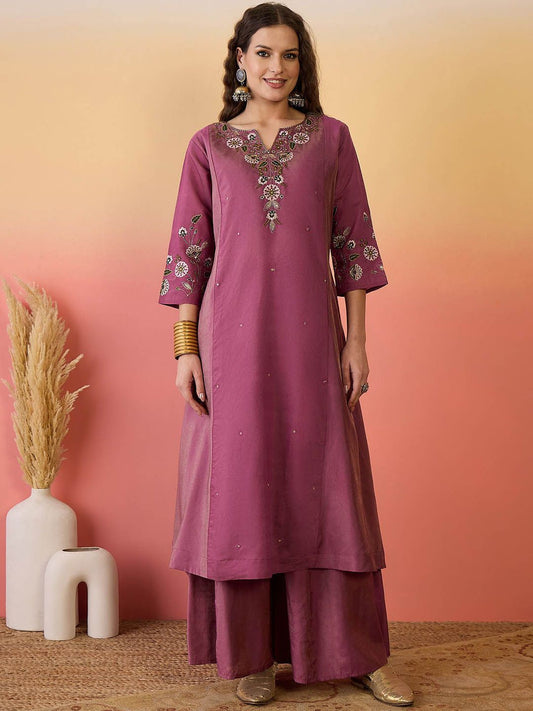 Dhiyona SN Women Embroidered Anarkali Kurta With Palazzo & Dupatta