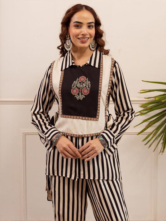 Dhiyona IE Embroidered Straight Tunic & Trouser Co-Ord Set