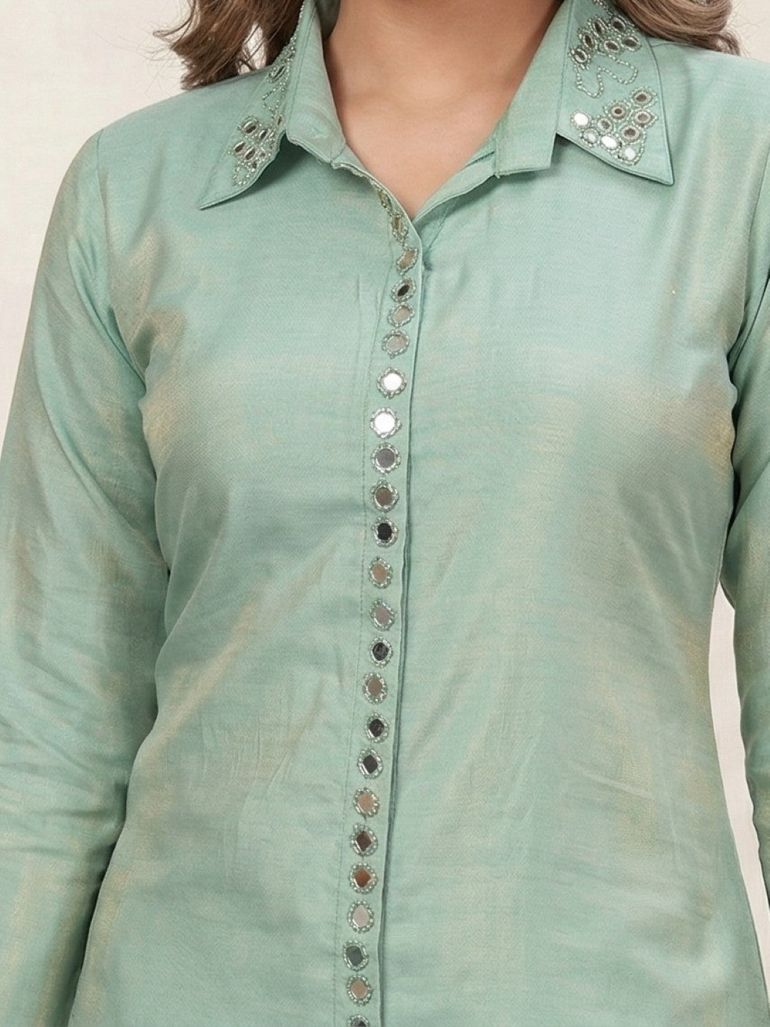 Divya Minty Mirror Work Co-ord Set