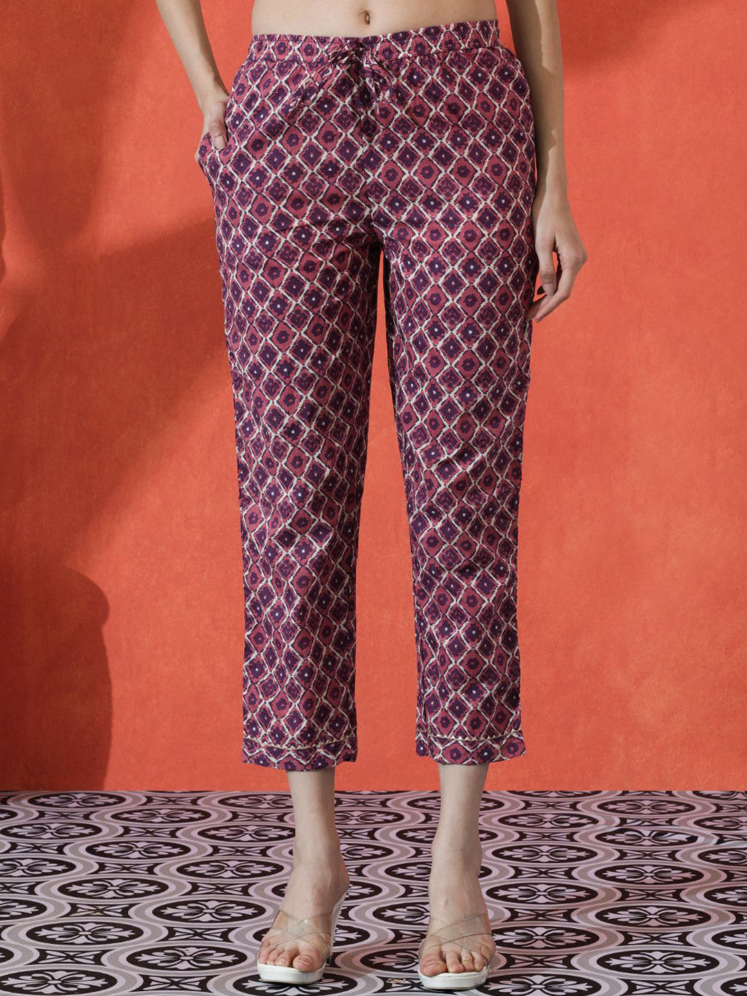Floral Embroidered Straight Pure Cotton Kurta With Trousers & Dupatta