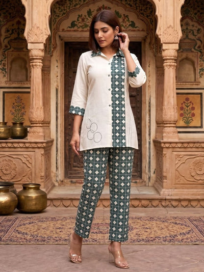 Vibha Peacock Printed Co-ord Set
