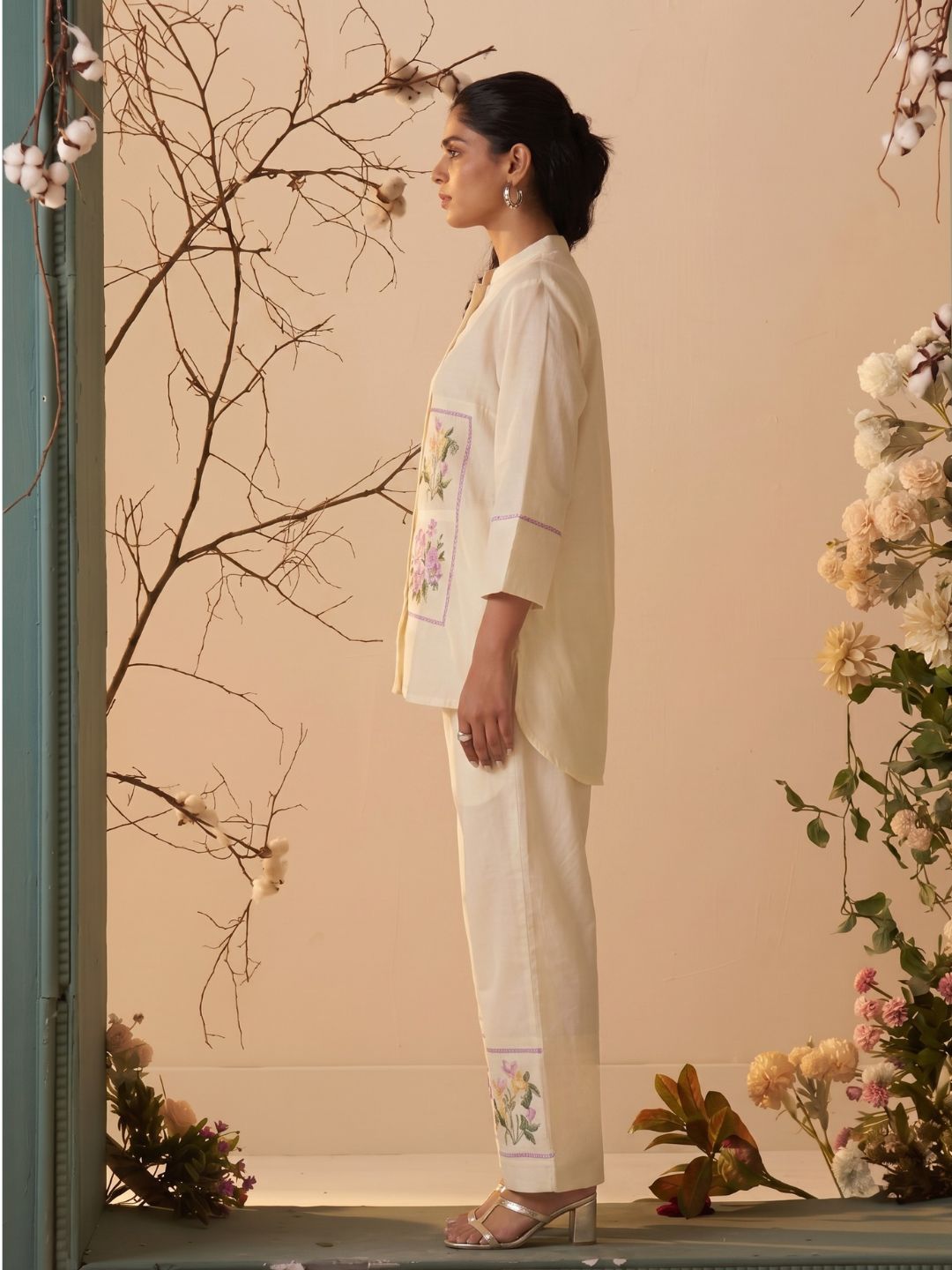 Tisca Harp embroidery Co-ord Set