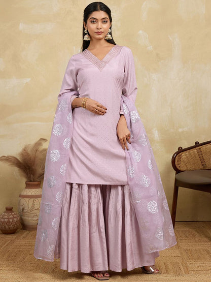 Dhiyona HOP Women Ethnic Motifs Woven Design Kurta with Sharara & Dupatta