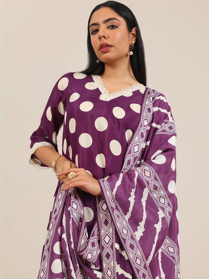 Women Floral Printed Regular Kurta with Trousers & With Dupatta