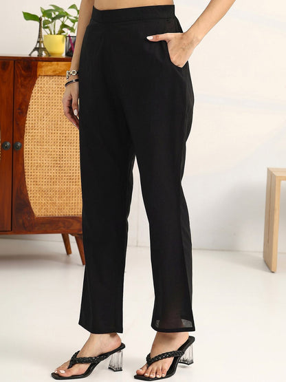 Women Ethnic Motifs Printed Regular Thread Work Kurta with Trousers & With Dupatta