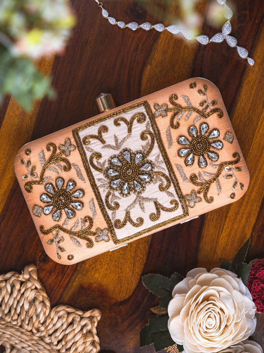 Dhiyona NR Embroidered Box Clutch