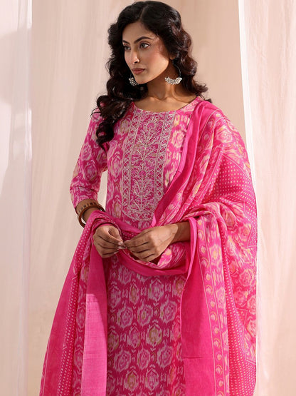 Women Ethnic Motifs Printed Regular Kurta with Trousers & With Dupatta