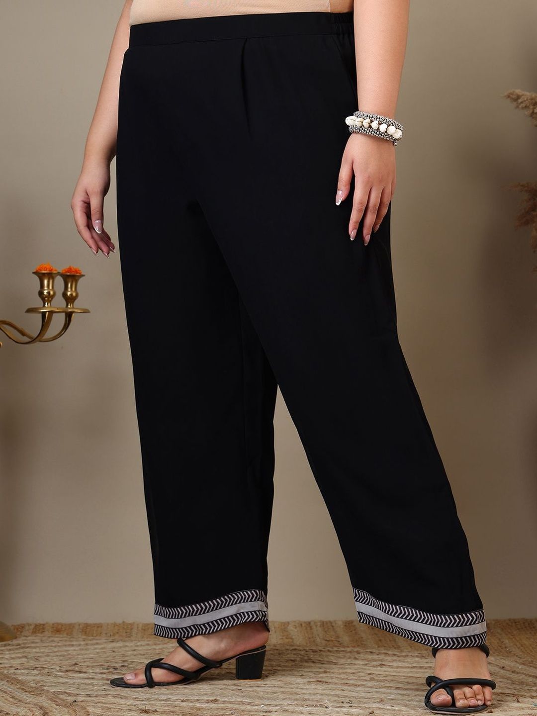 Dhiyona IN Women Plus Size Ethnic Motifs Printed Kurta with Palazzo & Dupatta
