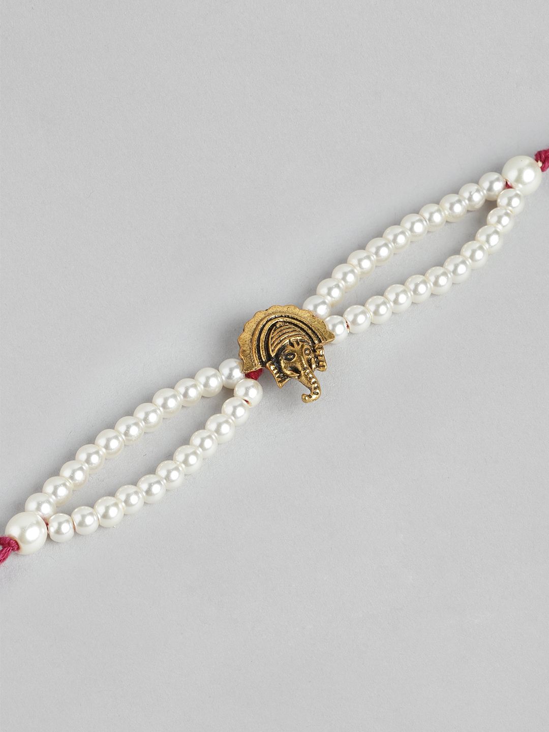Dhiyona Unisex Set of 2 Beaded Bhai Bhabhi Rakhis With Roli & Chawal
