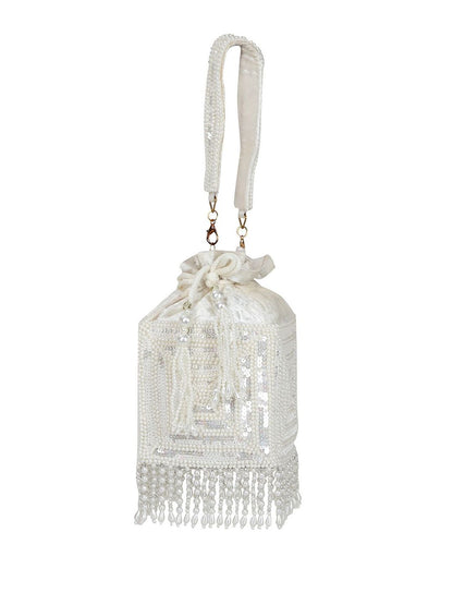 Dhiyona NR Pearl Embroidered Potli Clutch