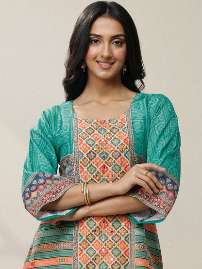Women Ethnic Motifs Printed Regular Kurta with Trousers & With Dupatta