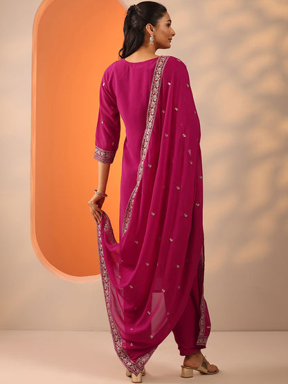Women Ethnic Motifs Embroidered Kurta with Trouser & Dupatta