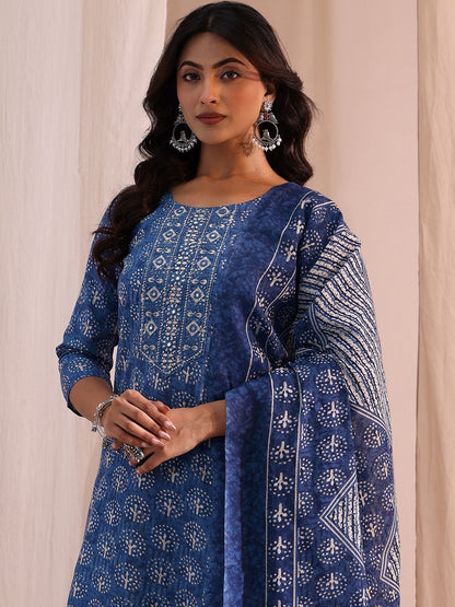 Women Ethnic Motifs Printed Regular Kurta with Trousers & With Dupatta