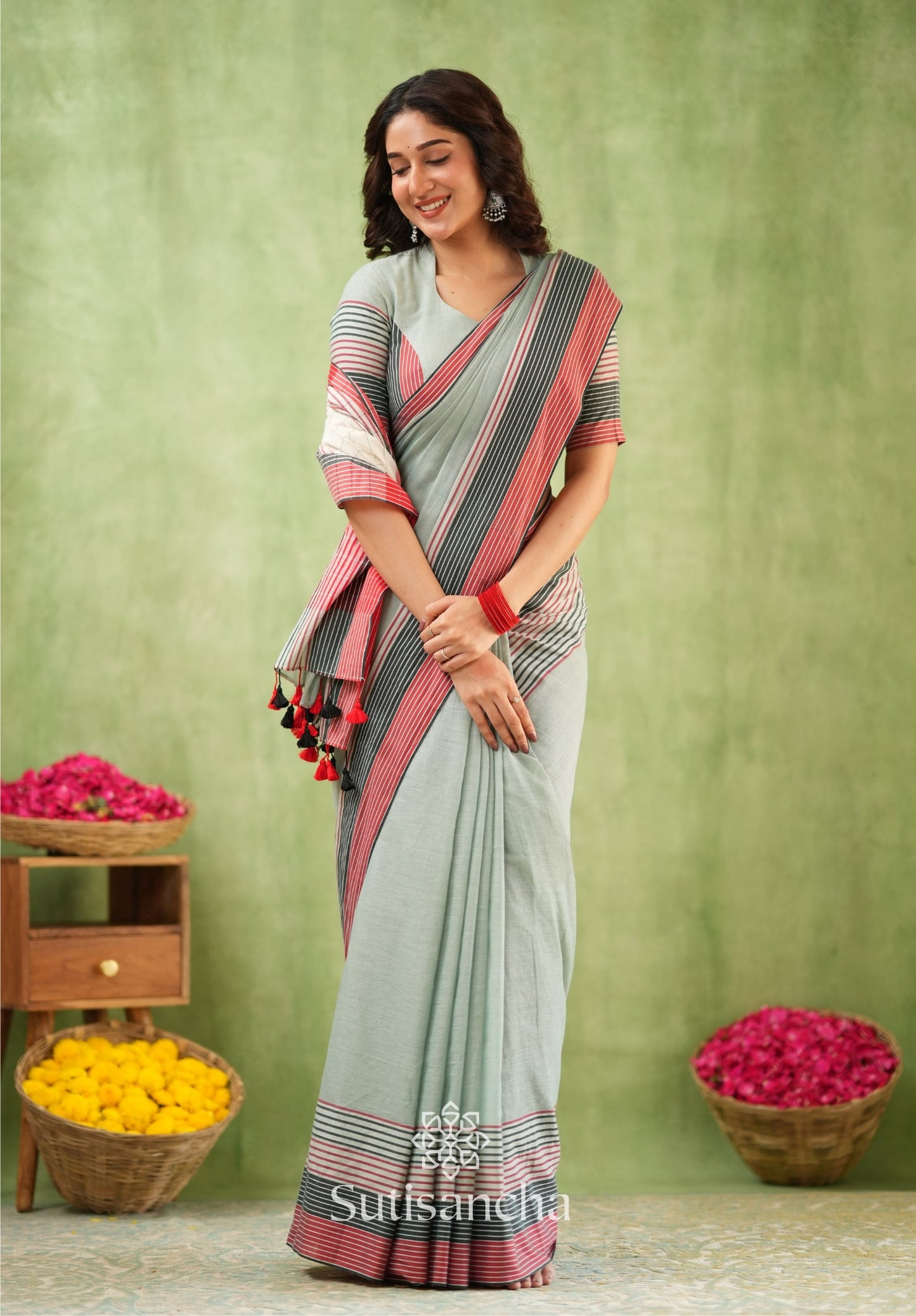 Dhiyona SS Sootrali – Striped Cotton Elegance