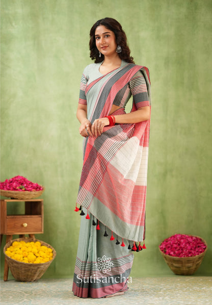 Dhiyona SS Sootrali – Striped Cotton Elegance