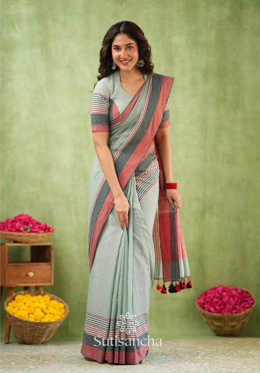 Dhiyona SS Sootrali – Striped Cotton Elegance