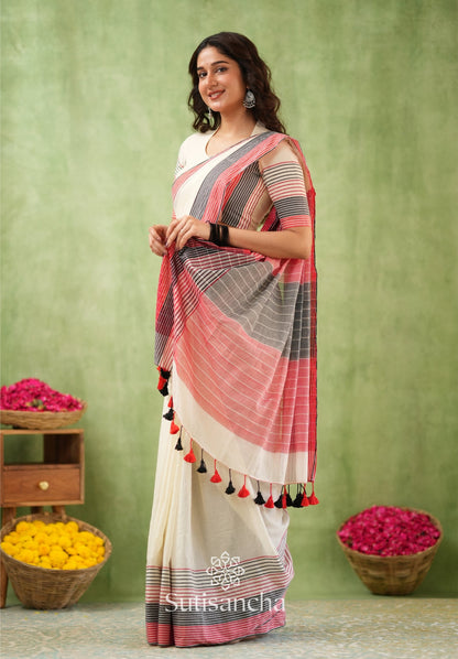 Dhiyona SS Sootrali – Striped Cotton Elegance