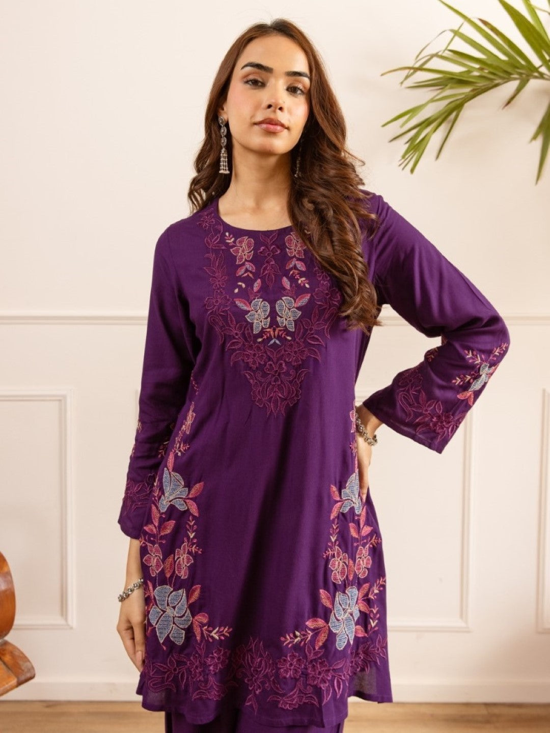 Karen grape embroidery cotton co-ord set
