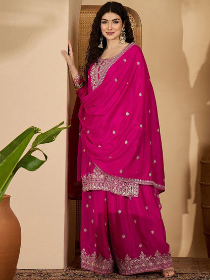 Women Ethnic Motifs Printed Kurta with Palazzo & Dupatta
