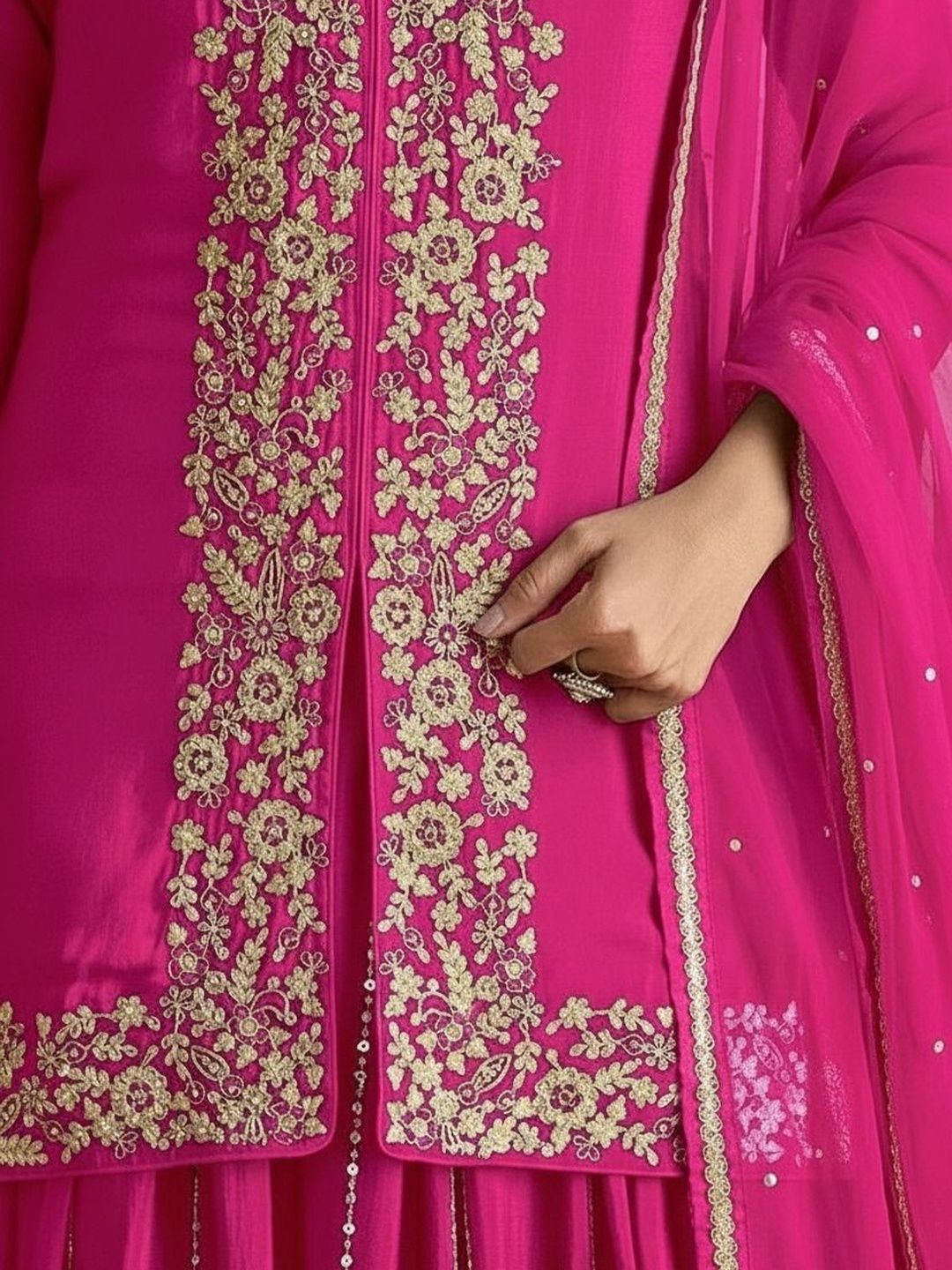 Dhiyona HOP Embroidered Mandarin Collar Kurti & Sharara Sets