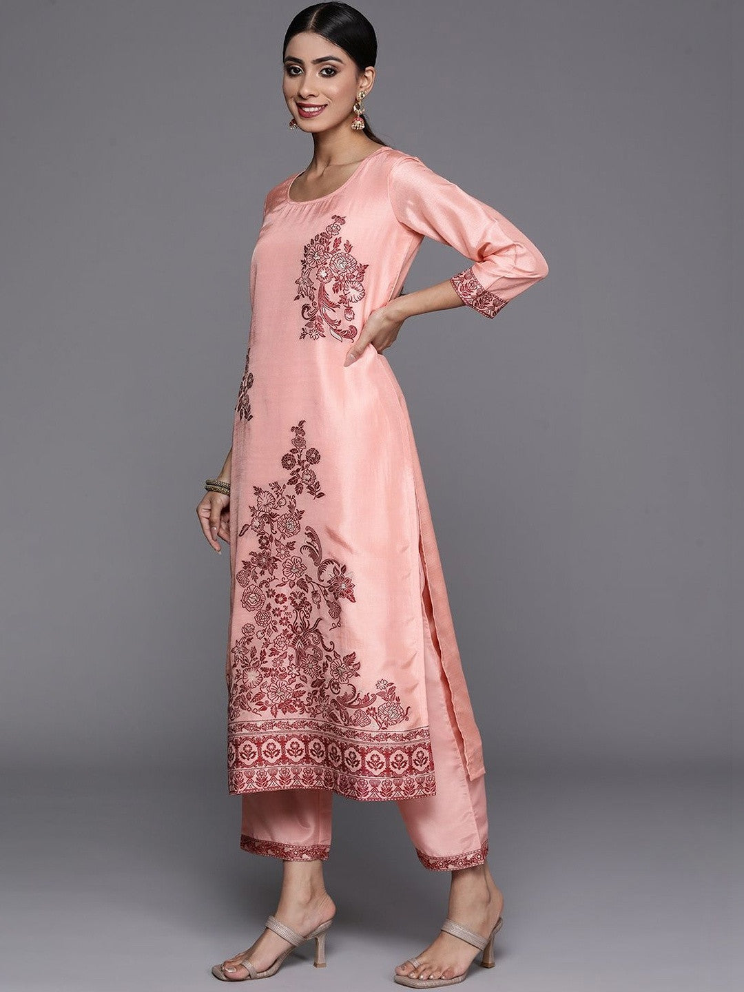 Women Ethnic Motifs Embroidered Regular Thread Work Kurta with Trousers & With Dupatta